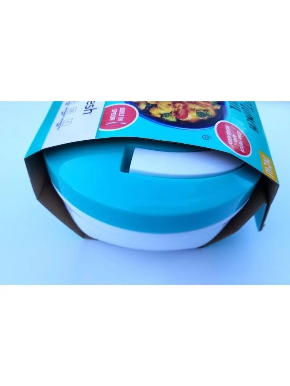Fit & Fresh Leak Proof Hot Lunch Bowl Meal Container w Spoon 14oz Blue NEW - Picture 2 of 4